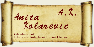 Anita Kolarević vizit kartica